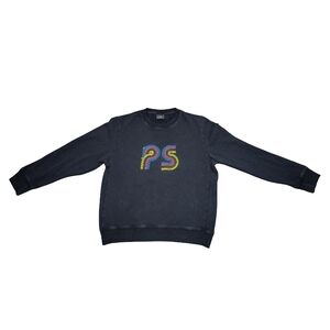 Paul Smith Women's Black Sweater with Colorful Logo - Size Medium